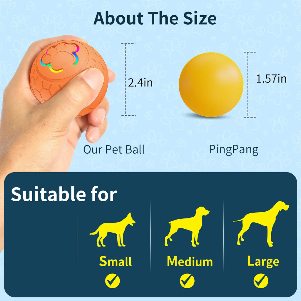 Smart Interactive Ball — Auto-Rolling LED Toy for Dogs